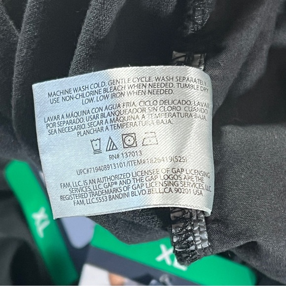 GAP Twill Cargo Pants Black Size XL Pull On Elastic Waist Casual Pockets NWT - Picture 11 of 15